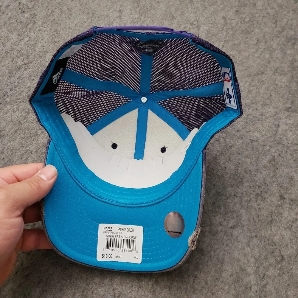 NEW Charlotte Hornets Hat Cap Snap Back Purple Blue Adidas NBA Basketball Men A5